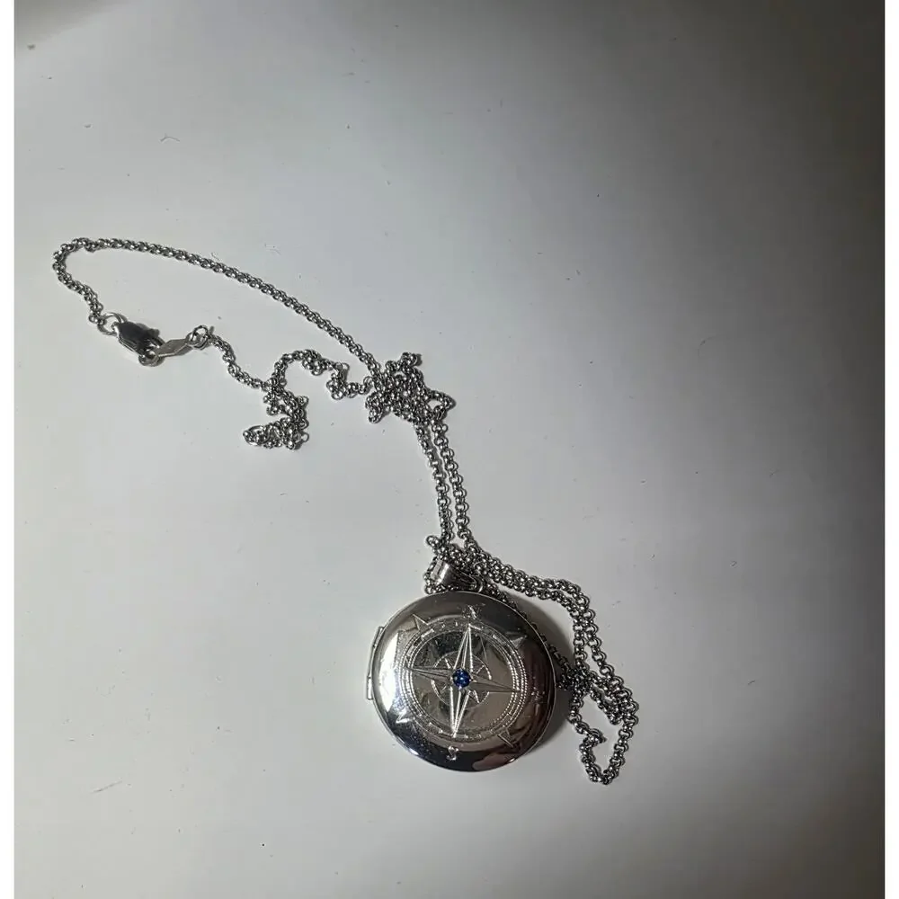 Silver Tone Full Hunter Pocket Watch Roman Numerals Analog 12-Hour Dial Chain